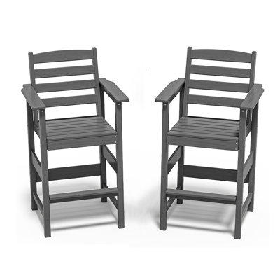 Set of 5 Tall Adirondack Bar Chairs – All-Weather HDPE Patio Seating by Lark Manor