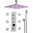 Thermostatic Digital Shower System Set ,12-Inch Dual Rainfall Shower Faucet with Handheld Spray-82331447