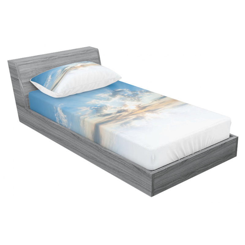 Clouds Microfiber Sheet Set, Twin Sheet Set with Fitted Sheet
