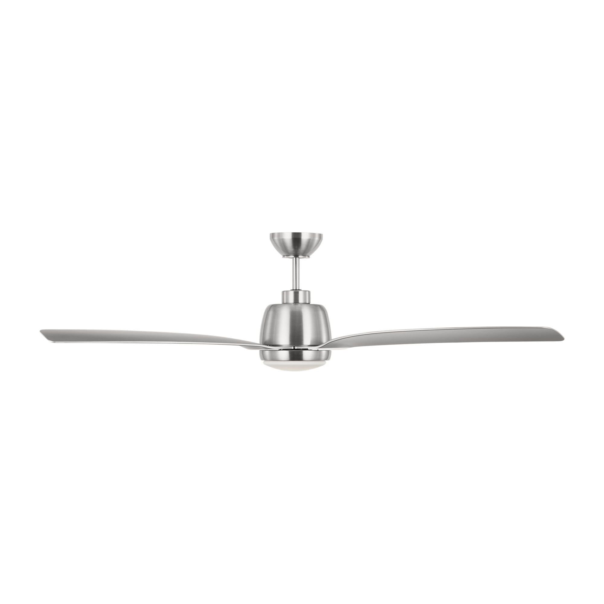 Carly 60'' Ceiling Fan with LED Light Kit, Brushed Steel, Silver, 15.40" H x 60" W x 60" D