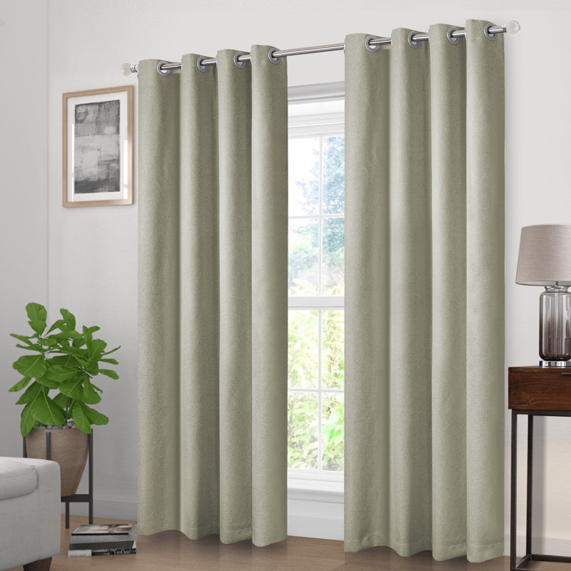 Maibach Linen Curtain Pair, 52" W x 63" L, Khaki