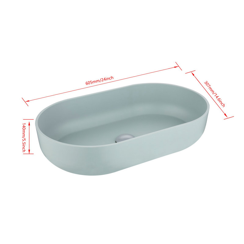 Modern Style Oval Shape Sink, Bathroom Vessel Sink