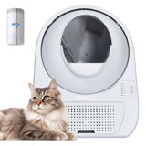 CATLINK Classic Model, Self-Cleaning Litter Box for Multiple Cats – High Capacity with Double Odor Control, For Cats 3.5–22 lbs, White
