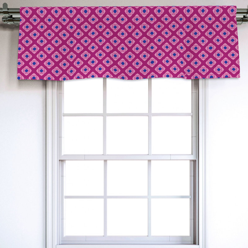 Sateen Floral Ruffled Window Valance