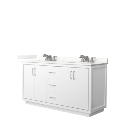 66'' Double Bathroom Vanity with Quartz Top