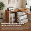 Reversible 82.7" L-Shaped Corner Desk with Storage Drawers & Cabinet - Rustic Brown/White