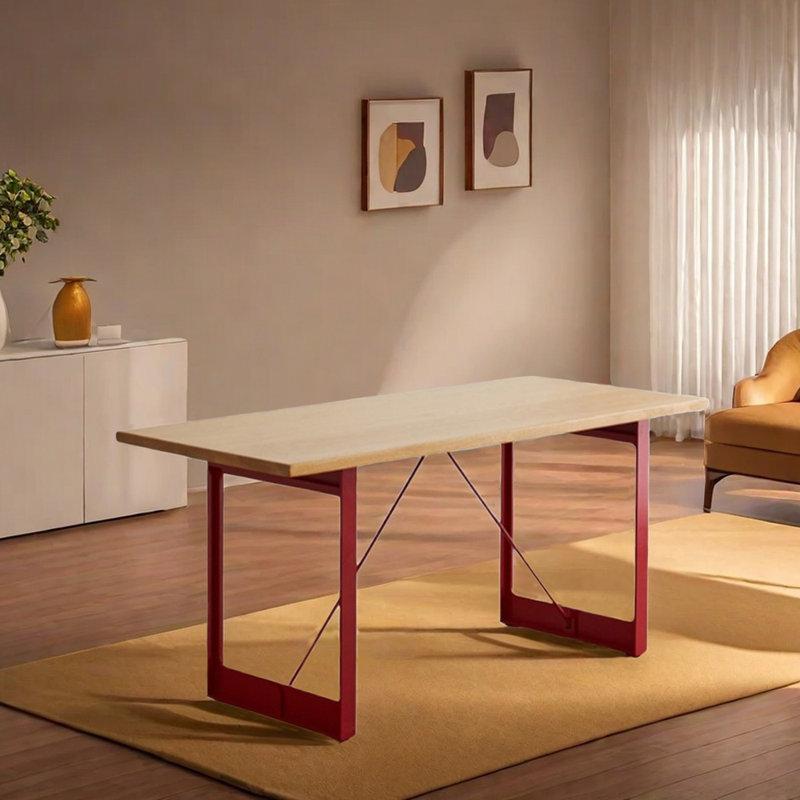 Table en acier au carbone innovante et durable en bois massif, H 29,52 po x L 55,11 po x l 27,55 po