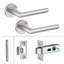  5 Pairs Mitred Design Door Handles on Round Rose with 2.5" Tubular Latch - 52mm Diameter-1820836771