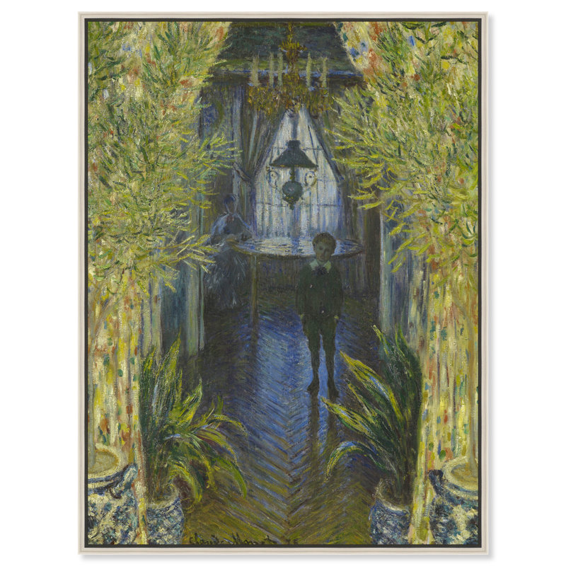 Art mural Monet, Cadre argenté, H 25 po x l 21 po
