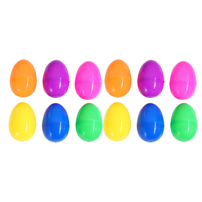12pcs  4 X 6CM Easter Openable Plastic Egg Shells Easter Eggshells Eggs Colored Eggshells Small Eggshells