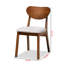 Chaise d'appoint en tissu gris et bois de noyer Kaylanni, H 30,7 po x l 18,5 po x P 22 po-1084493574