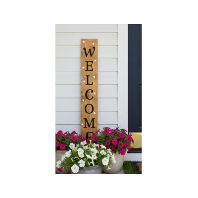 White Polka Dot Welcome  Porch leaner,  47" x 7.25"