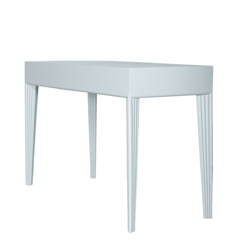 Barcelona Solid Wood Writing Desk, Light Blue