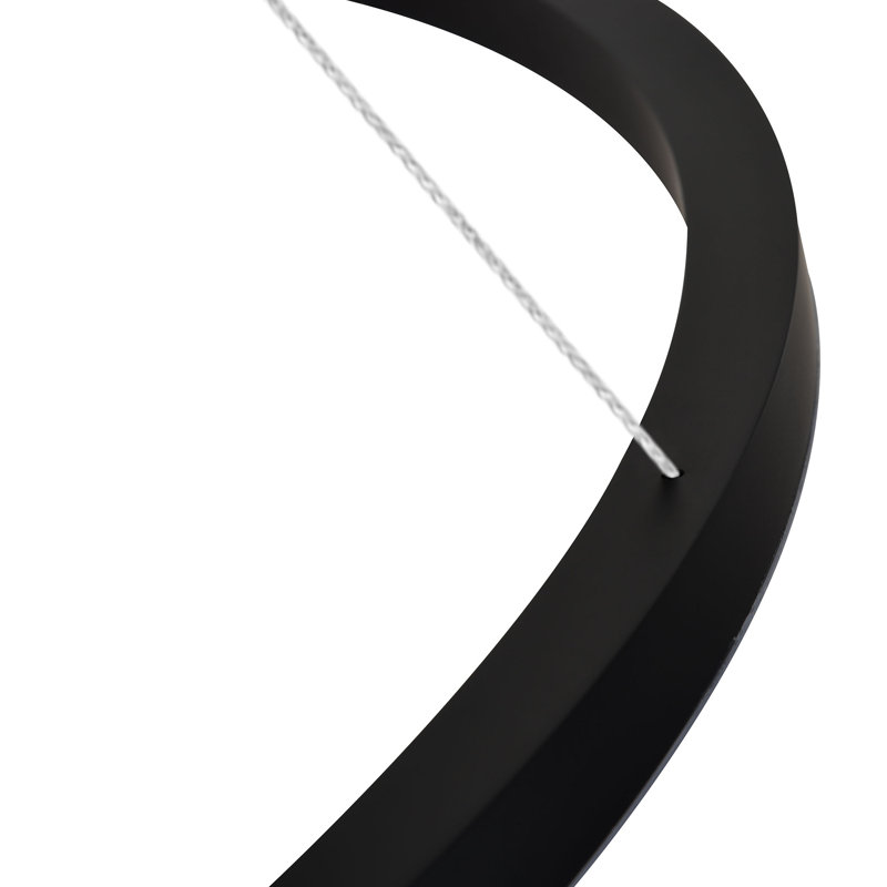 Tania 39" Sleek Black Integrated LED Adjustable Drum Chandelier