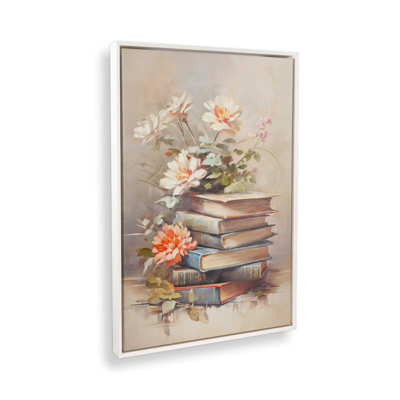 Pages et pétales I, Blanc opaque, Impression encadrée sans passe-partout, H 48,75 po x l 32,75 po