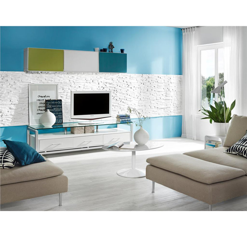 Ultralight Benevento White Stone Effect - Expanded Polystyrene (EPS) Thermal 3D Wall Panel Tile Cladding - Panels for Interior - 30pcs 3.15m² - Panel Size 57.4cm x 18.7cm