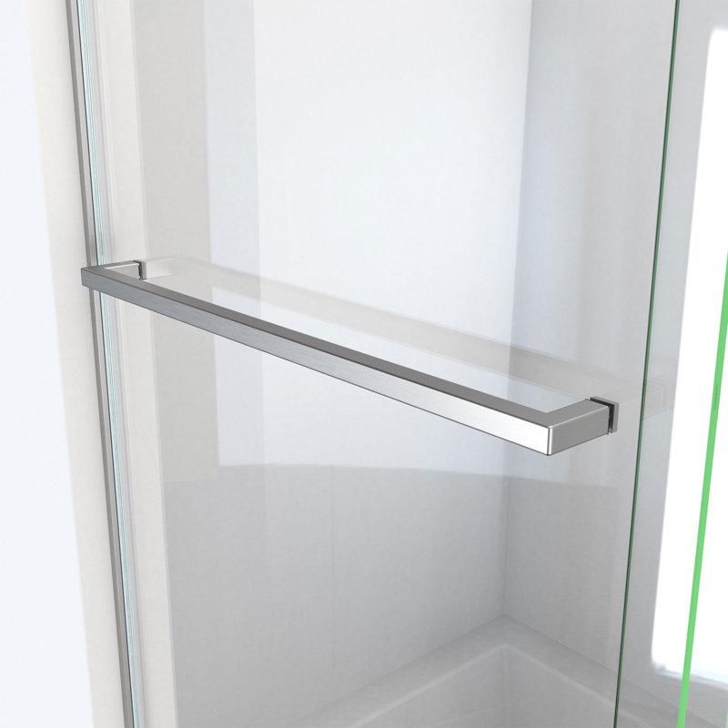 Essence 56" W x 60" H Reversible Frameless Tub Door with ClearMax™ Technology, Nickel