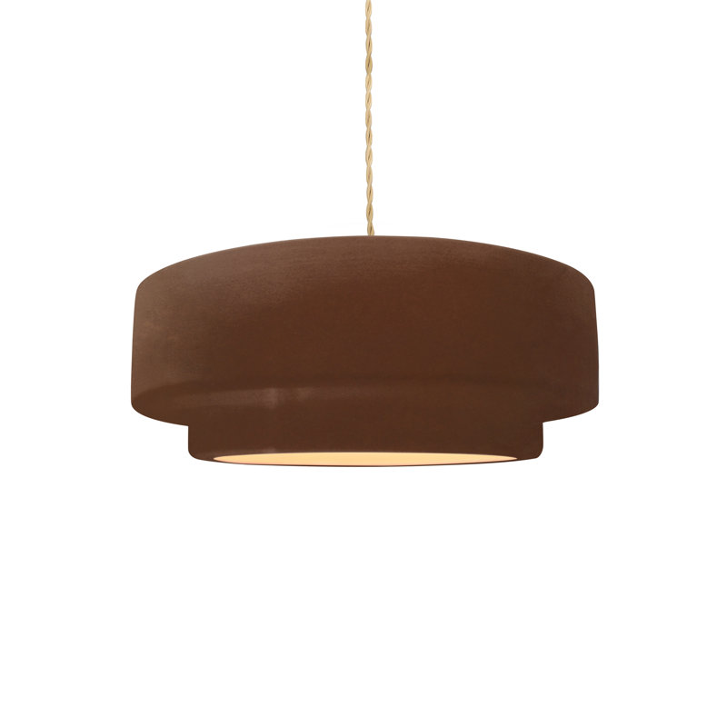 Luminaire suspendu à 1 lumière Meydan, Nickel brossé, H 5 po x l 12 po x P 12 po, Vraie rouille