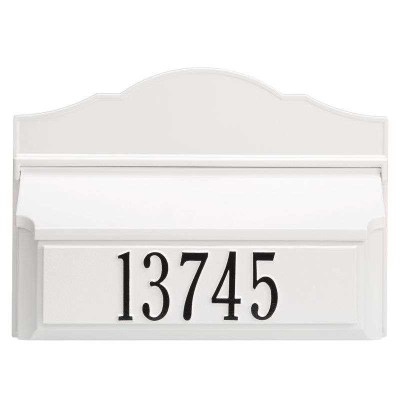 Colonial Wall Mounted Mailbox, White/Black, Yes