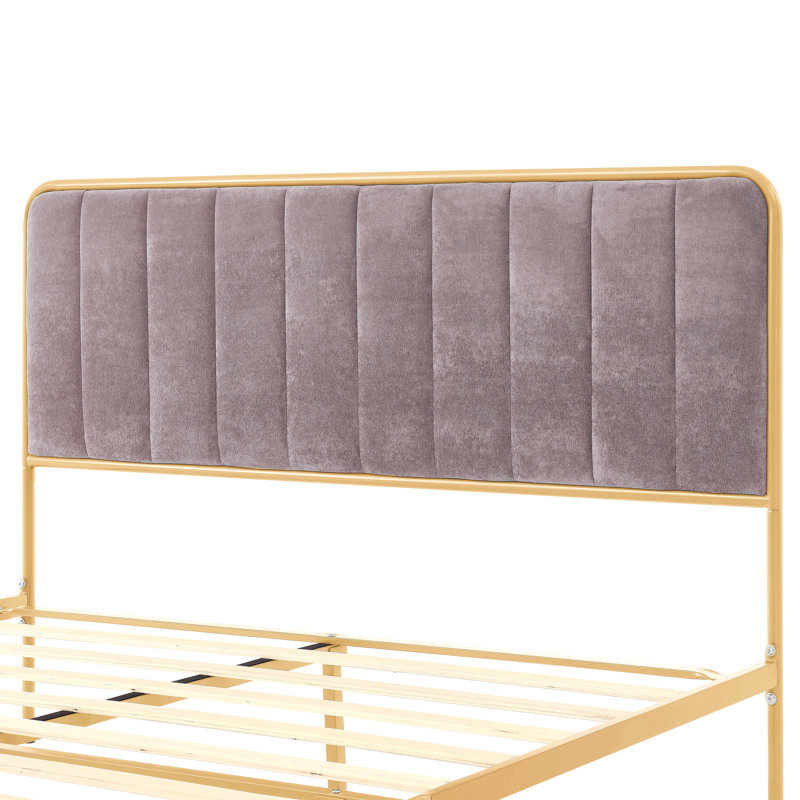 Ashley Upholstered Queen  Bed Frame, Gray