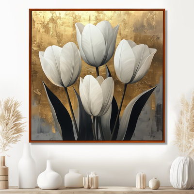 Forme géométrique des tulipes dorées pures - art mural Tulipes