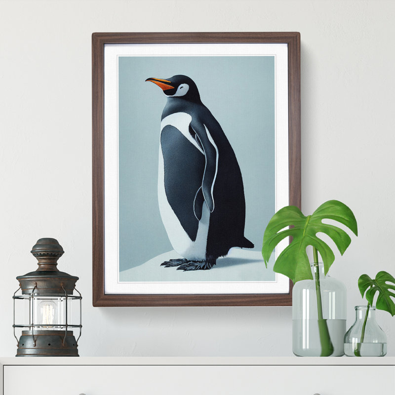 Penguin View - Wall Art, Walnut Framed, 46cm H x 34cm W x 2cm D