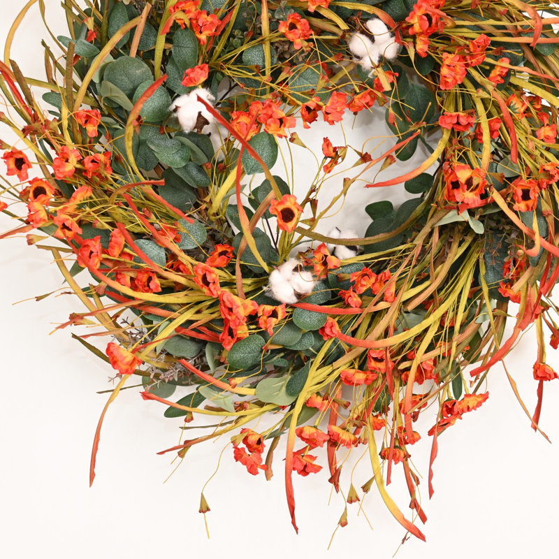 Couronne de fleurs artificielle 26 po