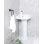 Lavabo de salle de bain ovale en céramique blanc lustré 33,88 po