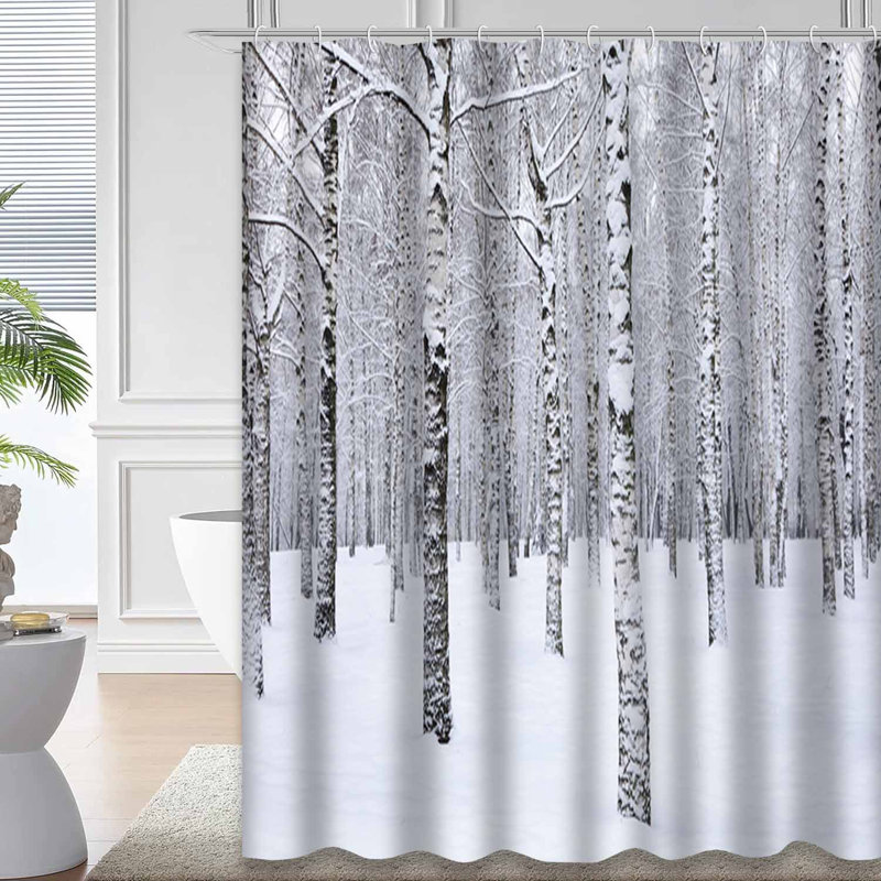 Magnifique rideau de douche Winter Snow, L 72 po x l 78 po