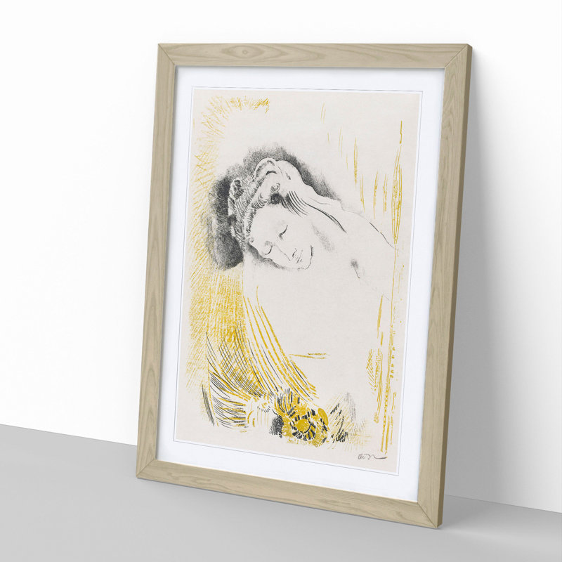 The Shulamite by Odilon Redon - Picture Frame Painting, 48cm H x 36cm W x 2cm D, Oak Framed