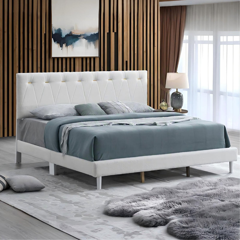 Lit Sinclair G001608-QB-UP BLÉ (matelas non inclus)