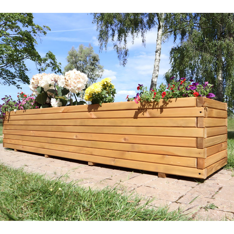 2m Pine Raised Trough Planter, 200cm W