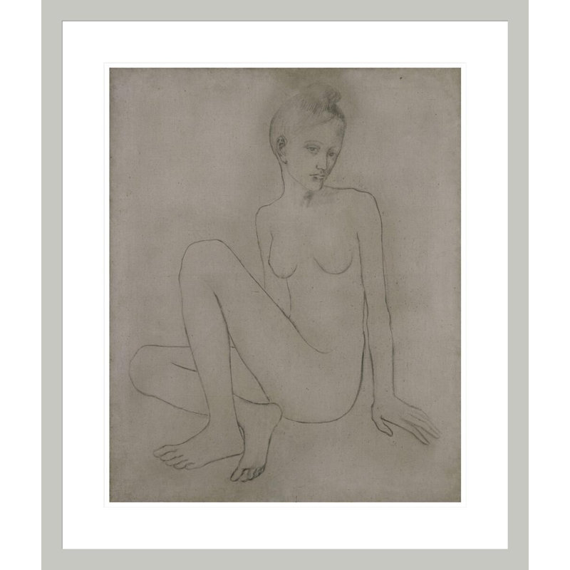 (Nu avec les pieds croisés) par Pablo Picasso, impression giclée sur cadre, H 27,47 po x l 23,5 po