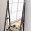 Ackermanville Free Standing Full Length Mirror Rolling Mirror with 2 Shelves Black
