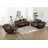 Jepum 3 - Piece Genuine Leather Manual Reclining Living Room Set with Cupholder & Storage-1195693334