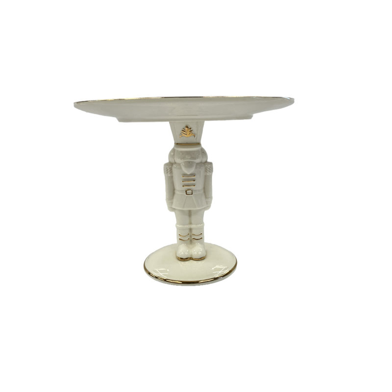 White and Gold Nutcracker Cake Stand