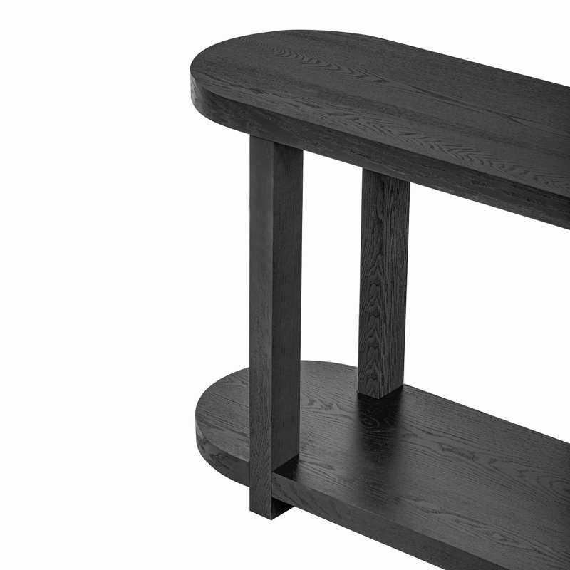 Console moderne en placage de bois de frêne minimaliste moderne, Noir
