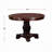 Craine Classic 5-Piece Formal Dining Set with Antique Round Pedestal Table & Faux Leather Chairs - Dark Brown Rubberwood (Table + 4 Side Chairs)