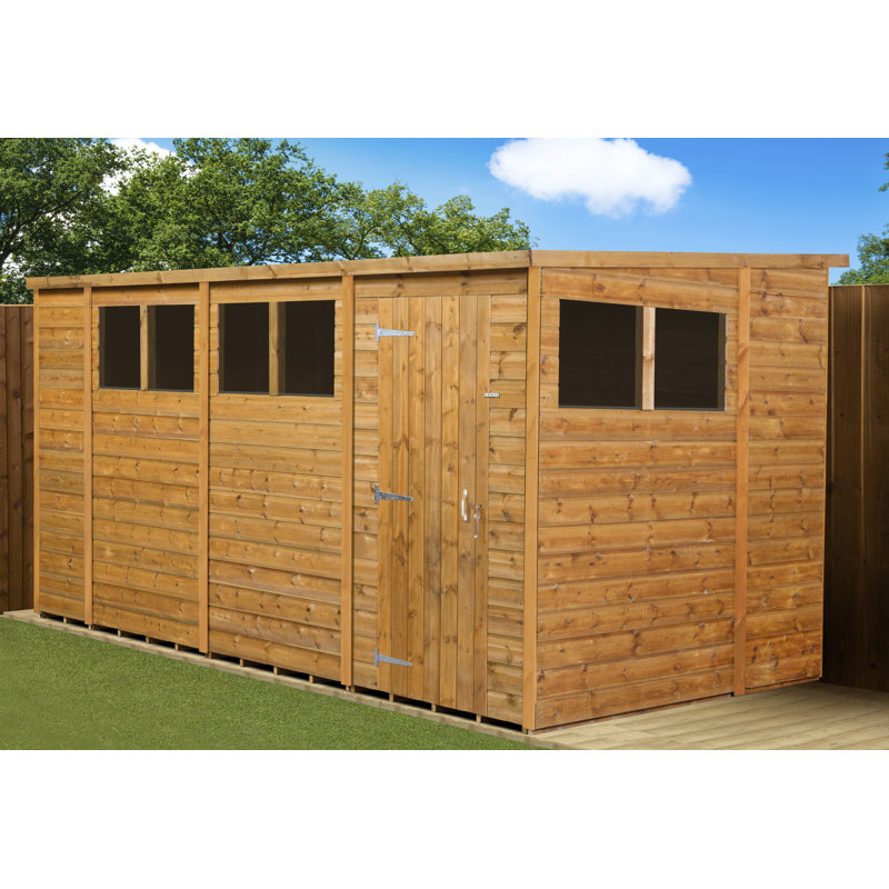 Modular Pent Garden Shed 14X6 With Windows