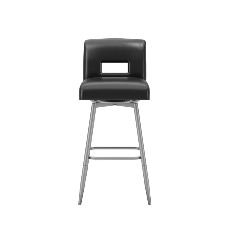 Tabouret pivotant à hauteur réglable Wyndham, Argent, Noir
