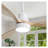 48 Inch White Indoor Ceiling Fan with Light, 3 Solid Wood Blades Remote Control Reversible DC Motor-125410509