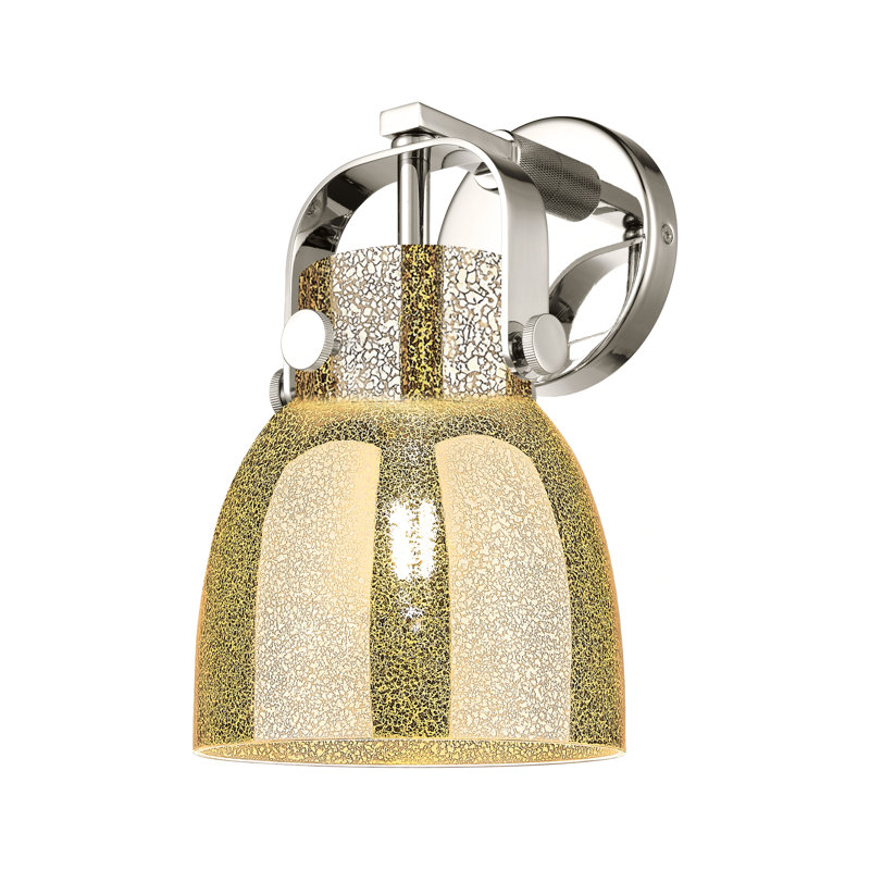Pilaster II Bell 1 Light Wallmounted Sconce, Polished Nickel, Mercury