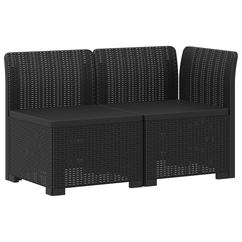 117 cm W Patio Sofa, Anthracite