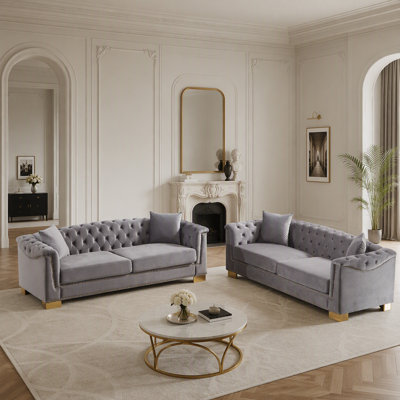Canapé combiné à 3 places + 3 places Chesterfield Classic