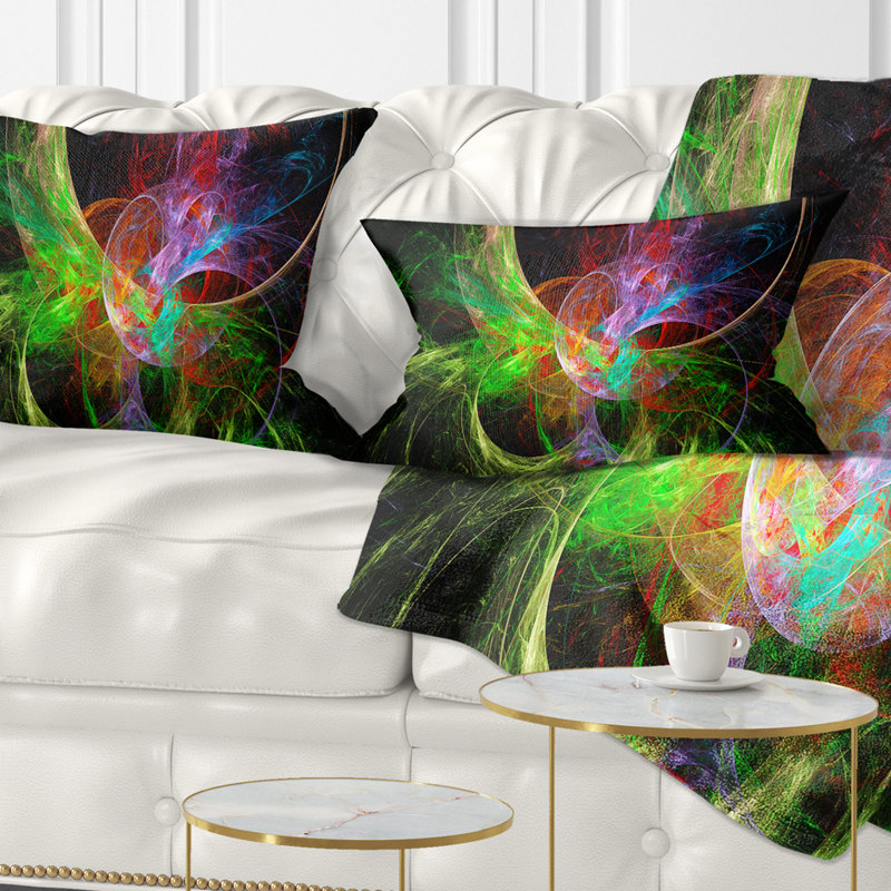 Conception multicolore fractale abstraite - coussin décoratif imprimé abstrait