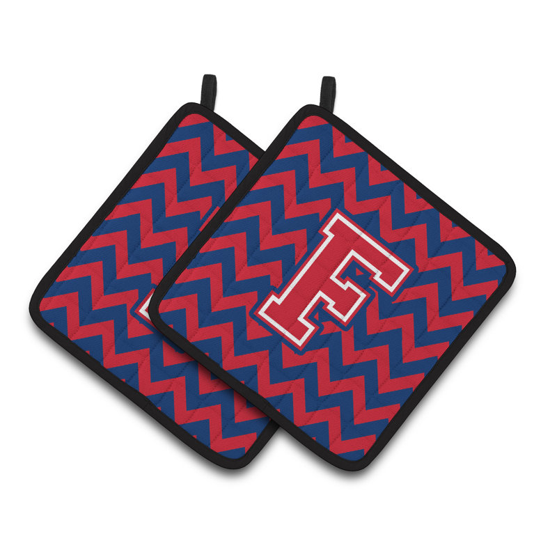 Poignée à chevrons, F, Bleu de Yale / cramoisi