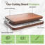 Planche à découper double face, planche à découper en acier inoxydable de titane pour la cuisine, planche à découper en bois d'ébène avec rainure à jus