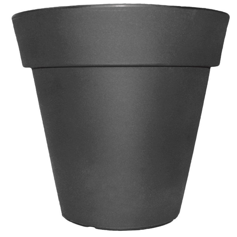 Pot de fleurs en plastique moulé Cardville, H 16 po x l 9,5 po x P 9,5 po, Noir