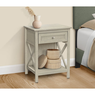 Accent Table, End, Side Table, 2 Tier, Bedroom, Nightstand, Storage Drawer