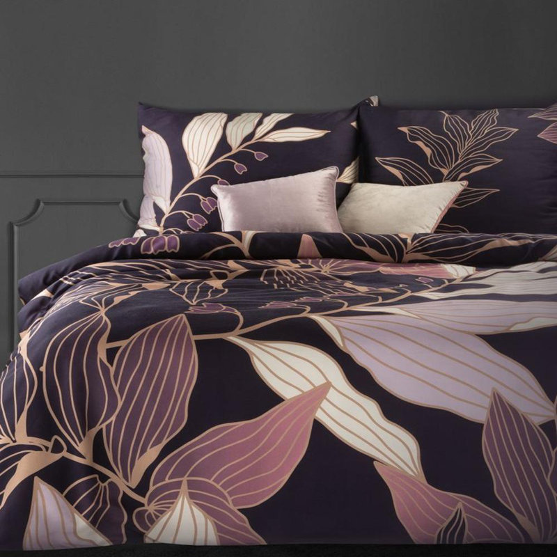 Frachia Floral Duvet Cover with Pillowcases, 160 x 200cm - 2 Pillowcases (70 x 80 cm)